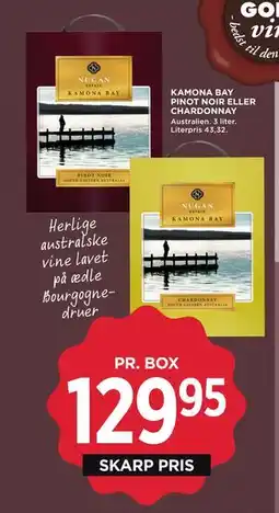 MENY KAMONA BAY PINOT NOIR ELLER CHARDONNAY tilbud