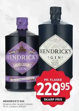 MENY HENDRICK’S GIN tilbud