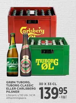 MENY GRØN TUBORG, TUBORG CLASSIC ELLER CARLSBERG PILSNER tilbud
