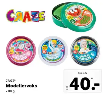 Lidl Craze Modellervoks 80 g tilbud