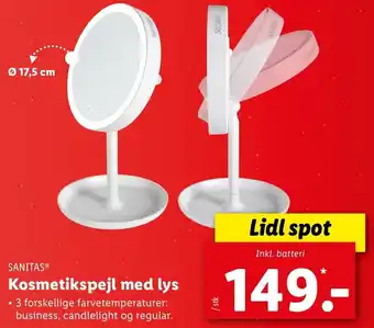 Lidl Sanitas Kosmetikspejl Med Lys tilbud