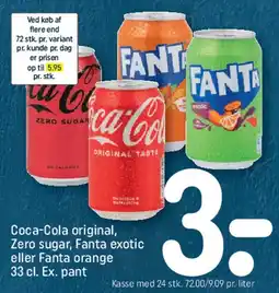 REMA 1000 Coca‑Cola / Fanta 33 cl tilbud