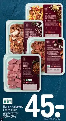 REMA 1000 Dansk kalvekød i tern eller gryderetter tilbud