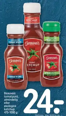 REMA 1000 Beauvais tomatpuré eller ketchup tilbud