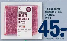 REMA 1000 Hakket dansk oksekød 8-12% (dybfrost) tilbud