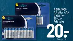 REMA 1000 REMA 1000 AA eller AAA batterier 10-pak tilbud