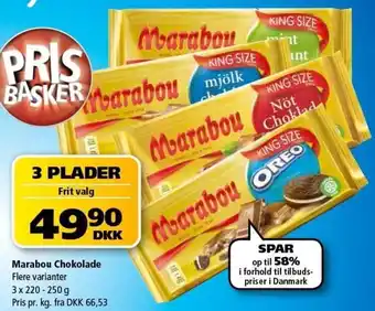 BorderShop Marabou Chokolade 3x220-250 g tilbud