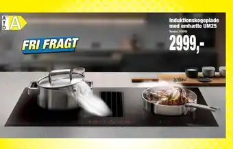 Induktionskogeplade med emhætte UM25