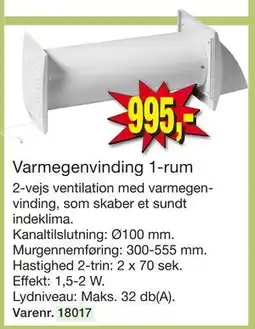 Harald Nyborg Varmegenvinding 1-rum tilbud