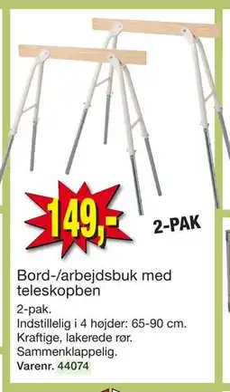 Harald Nyborg Bord-/arbejdsbuk med teleskopben tilbud