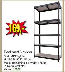 Harald Nyborg Reol med 5 hylder tilbud