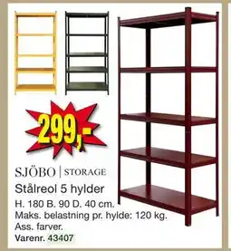 Harald Nyborg Stålreol 5 hylder tilbud