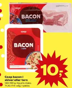 SuperBrugsen Coop bacon i skiver eller tern tilbud