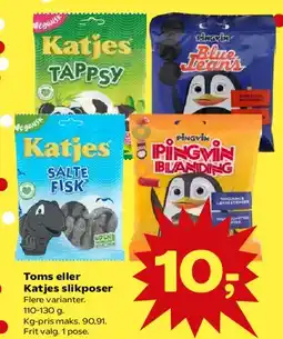 SuperBrugsen Toms eller Katjes slikposer tilbud