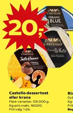 SuperBrugsen Castello dessertost eller krans tilbud