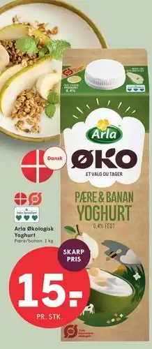 SPAR Arla Øko Pære & Banan Yoghurt tilbud