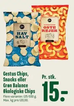 Min Købmand Gestus Chips / Snacks / Grøn Balance økologiske chips tilbud