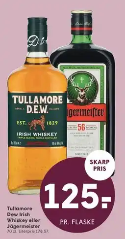 SPAR Tullamore D.E.W. Irish Whiskey eller Jägermeister tilbud