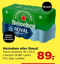 SuperBrugsen Heineken eller Royal (18-pak) tilbud