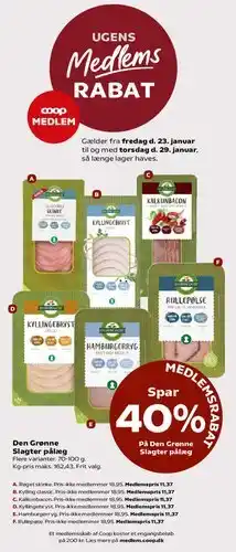 Kvickly Den Grønne Slagter pålæg tilbud