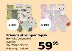 Kvickly Friends strømper 5-pak tilbud