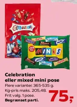 Kvickly Celebration eller mixed mini pose tilbud