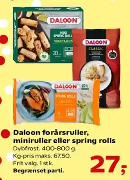 Kvickly Daloon forårsruller, miniruller eller spring rolls tilbud