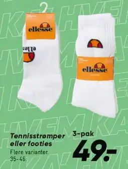 Bilka Tennisstrømper eller footies 3-pak tilbud