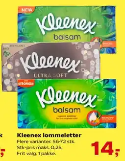 Kvickly Kleenex lommetter tilbud