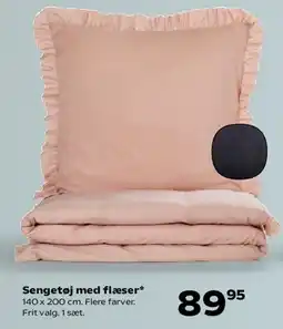 Kvickly Sengesæt med flæser tilbud