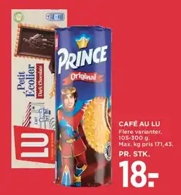 MENY Prince / Café au Lu (kiks) tilbud
