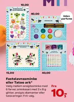 Kvickly Fastelavnssminke eller Tattoo ark tilbud