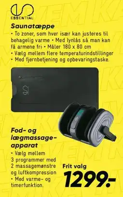 Bilka Saunatæppe / Fod- og lårmassageapparat tilbud