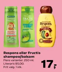 Kvickly Respons eller Fructis shampoo/balsam tilbud