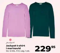 Kvickly Jackpot t-shirt i merinould tilbud