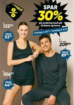 Bilka Undertøj med uld til dame og herre tilbud
