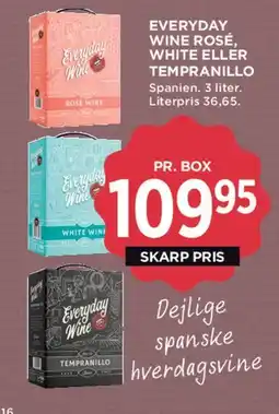 MENY Everyday Wine Rosé, White eller Tempranillo (3 L) tilbud