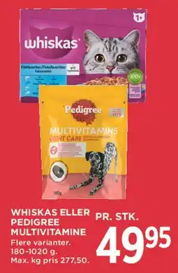 MENY Whiskas eller Pedigree multivitamin tilbud