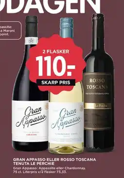 MENY GRAN APPASSO ELLER ROSSO TOSCANA (2 FLASKER 110-) tilbud