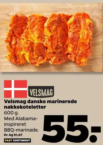 Netto Velsmag Danske Marinerede Nakkekoteletter 600 g tilbud