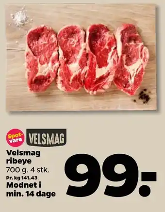 Netto Velsmag Ribeye 700 g tilbud