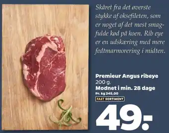 Netto Premieur Angus Ribeye 200 g tilbud