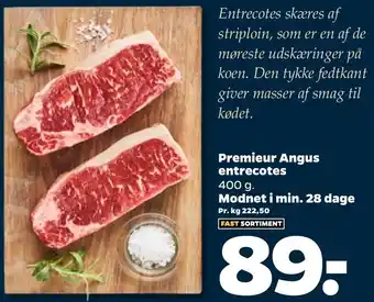 Netto Premieur Angus Entrecotes 400 g tilbud