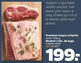 Netto Premieur Angus Striploin 1000-1200 g tilbud