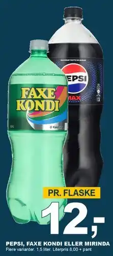 Let-Køb PEPSI, FAXE KONDI ELLER MIRINDA tilbud