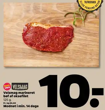 Netto Velsmag Marineret Bøf Af Oksefilet 125 g tilbud