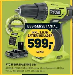 Johannes Fog RYOBI Boremaskine 18V tilbud