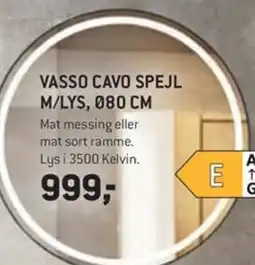 Johannes Fog Vasso Cavo spejl m/ lys tilbud