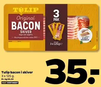 Netto Tulip Bacon I Skiver 3x125 g tilbud