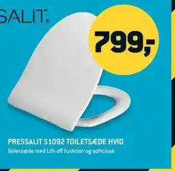 Johannes Fog Pressalit S1092 toiletsæde hvid tilbud